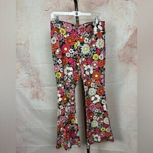 NO BOUNDARIES flower power flare leg pants size XL boho hippie 70's retro bells